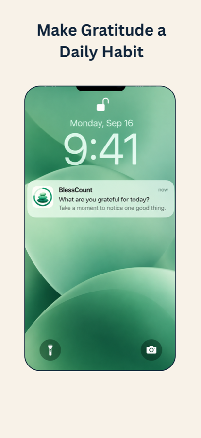 BlessCount progress screen showing gratitude habit details